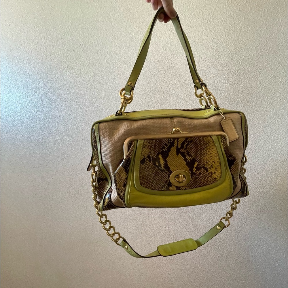 Authentic Coach Lime Green Handbag